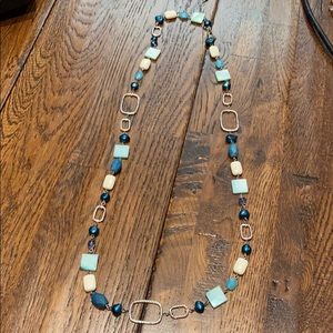 Lia Sophia Beaded Necklace blue silver